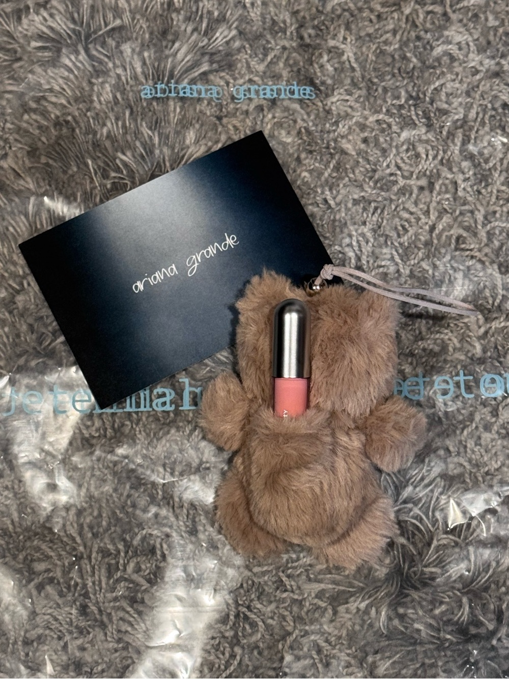 🧸 Ariana Grande Eternal Tour Sunshine Bear Keychain Charm R.E.M. Beauty Gloss - Picture 2 of 3